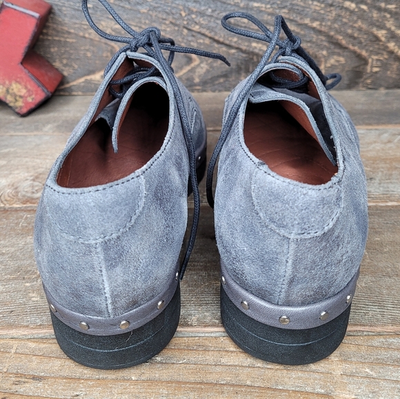 Hispanitas Metallic Grey Leather Lace Up Shoes - Picture 7 of 16